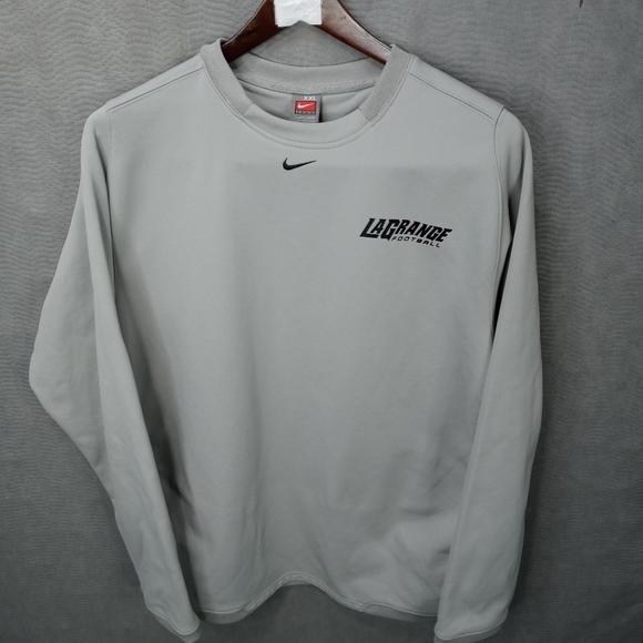 Nike Team LaGrange Football men's gray long sleeve fleece lined pullover sweater - Picture 1 of 5